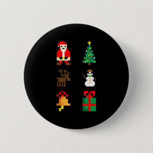 Macaron Rond 5 Cm Père Noël Sapin de Noël Cerf Bonhomme de Neige Clo