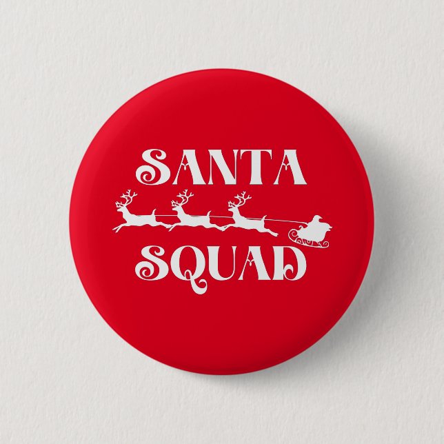 Macaron Rond 5 Cm Père Noël Squad Noël (Devant)