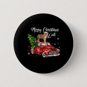 Macaron Rond 5 Cm Père Noël Tiger Ride Rouge Camion moche Sweat Noël