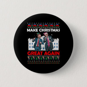 Macaron Rond 5 Cm Père Noël Trump Dance Rendre Noël magnifique à nou