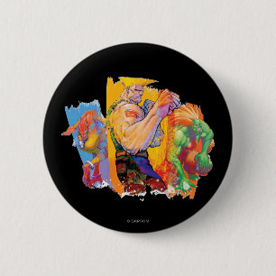 Macaron Rond 5 Cm Perfidie, Blanka et Dhalsim
