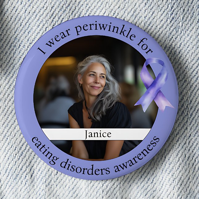 Macaron Rond 5 Cm Periwinkle Eating Disorder Awareness Photo (Créateur téléchargé)