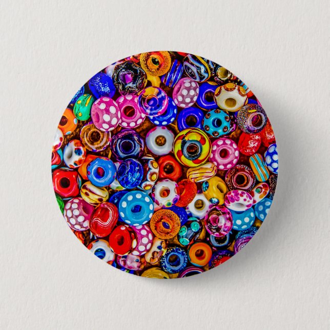 Macaron Rond 5 Cm Perles (Devant)
