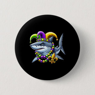 Macaron Rond 5 Cm Perles de requin Jester Mardi Gras Carnival Hommes