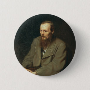 Macaron Rond 5 Cm Perov-Portrait de Vasily de Feodor Dostoyevsky