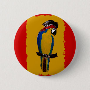 Macaron Rond 5 Cm Perroquet bleu
