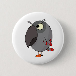 Macaron Rond 5 Cm perroquet gris africain