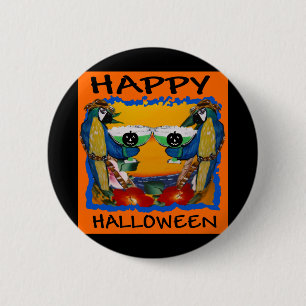 MACARON ROND 5 CM PERROQUETS D'HALLOWEEN