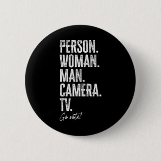Macaron Rond 5 Cm Person. Woman. Man. Camera. Tv. Go Vote Anti Trump