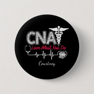Macaron Rond 5 Cm Personalized CNA Certified Nursing Assistant  