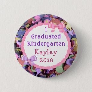Macaron Rond 5 Cm Personalized Kindergarten Graduate Confetti Button