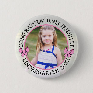 Macaron Rond 5 Cm Personalized Kindergarten Graduate Photo Button