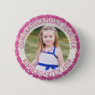 Macaron Rond 5 Cm Personalized Kindergarten Graduate Photo Button