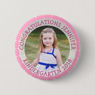 Macaron Rond 5 Cm Personalized Kindergarten Graduate Photo Button