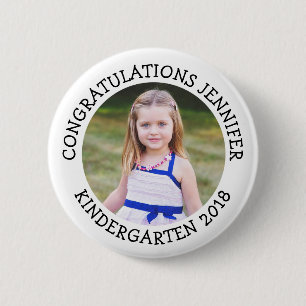 Macaron Rond 5 Cm Personalized Kindergarten Graduate Photo Button