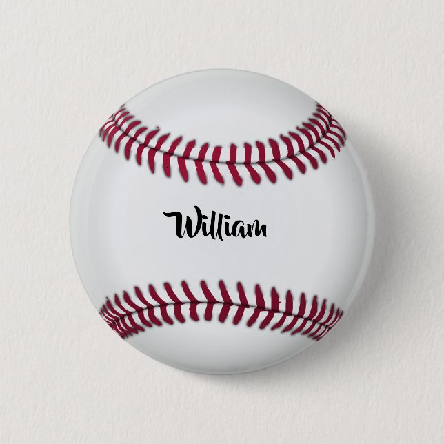Macaron Rond 5 Cm Personalized Name Baseball (Devant)