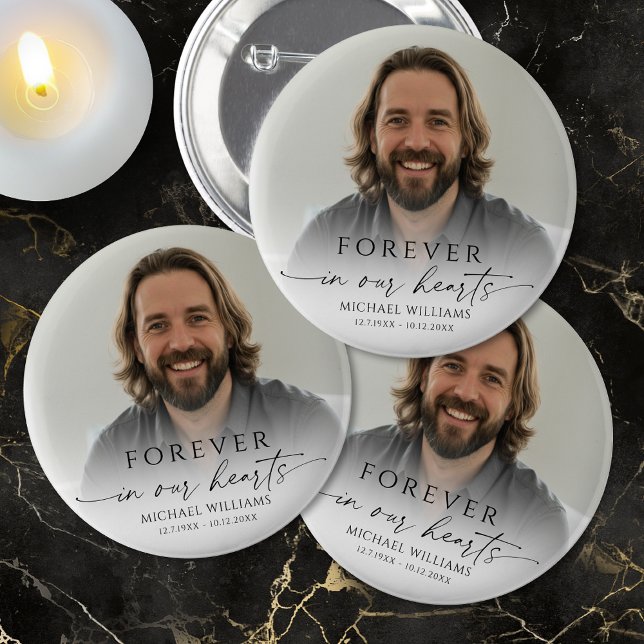 Macaron Rond 5 Cm Personalized Photo Memorial (Créateur téléchargé)