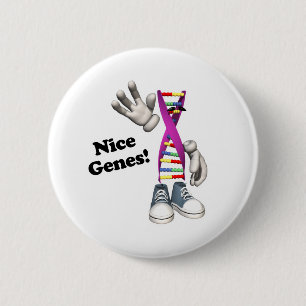 Macaron Rond 5 Cm Personnage de bande d'ADN avec gènes sympas