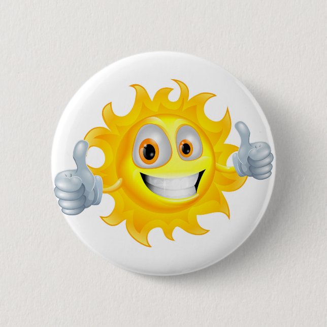 Macaron Rond 5 Cm Personnage de dessin animé d'homme de Sun (Devant)