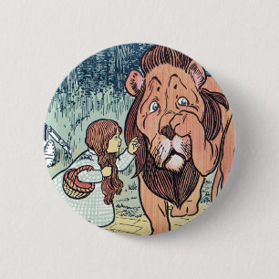 Macaron Rond 5 Cm Personnages vintage du Magicien d'Oz, Route de bri