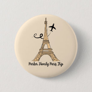 Macaron Rond 5 Cm Personnalisable Paris Trip Chic Tour Eiffel