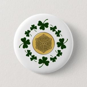 Macaron Rond 5 Cm PERSONNALISABLE !  Shamrocks - Celtic irlandais