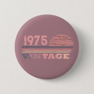 Macaron Rond 5 Cm Personnalisé cinquante vintage fête du 50e anniver