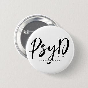 Macaron Rond 5 Cm Personnalisé Elegant PsyD Docteur en Psychologie