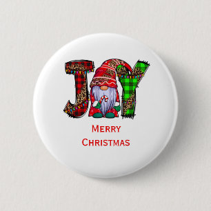 Macaron Rond 5 Cm Personnalisé Joy Gnomes Joyeux Noël 