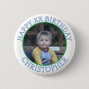 Macaron Rond 5 Cm Personnalisé Joyeux Anniversaire Nom et âge