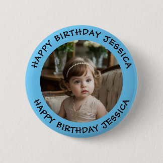 Macaron Rond 5 Cm Personnalisé Joyeux Anniversaire Nom et âge de la