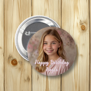 Macaron Rond 5 Cm Personnalisé Joyeux Anniversaire Nom et photo