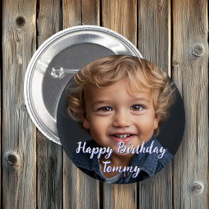 Macaron Rond 5 Cm Personnalisé Joyeux Anniversaire Nom et photo
