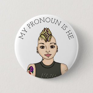 Macaron Rond 5 Cm Personnalisé Mon Pronoun est personnalisable