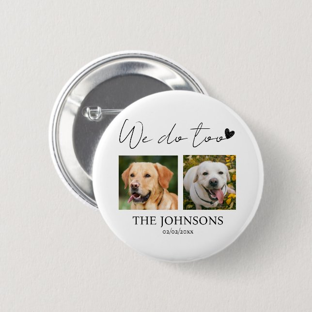 Macaron Rond 5 Cm Personnalisé nous faisons trop mariage (Devant & derrière)