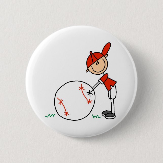 Macaron Rond 5 Cm Personnaliser de base-ball de garçons (Devant)