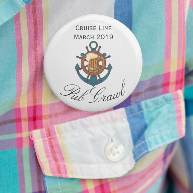 Macaron Rond 5 Cm Personnaliser de bateau de croisière Activité d'an (Créateur téléchargé)