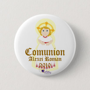Macaron Rond 5 Cm Personnaliser de bouton de "Comunion"