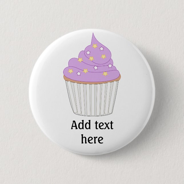 Macaron Rond 5 Cm Personnaliser de ce graphique Lilac Cupcake (Devant)
