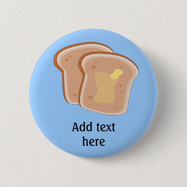 Macaron Rond 5 Cm Personnaliser de ce graphique Toast Beurré (Devant)