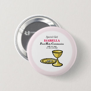 Macaron Rond 5 Cm Personnaliser, Fille spéciale, Première communion