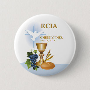 Macaron Rond 5 Cm Personnaliser, RCIA Félicite le sacrement catholiq
