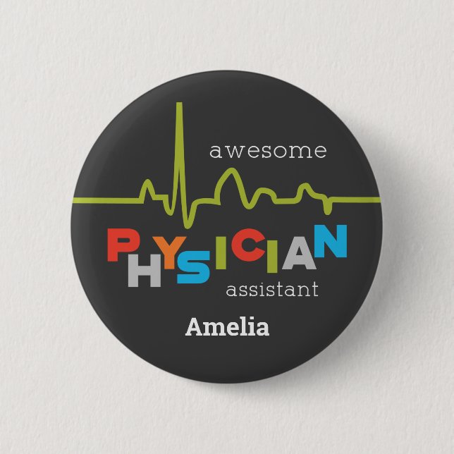 Macaron Rond 5 Cm Personnaliser, Semaine de l'adjoint aux médecins s (Devant)