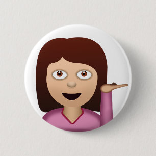 Macaron Rond 5 Cm Personne du bureau d'information Emoji