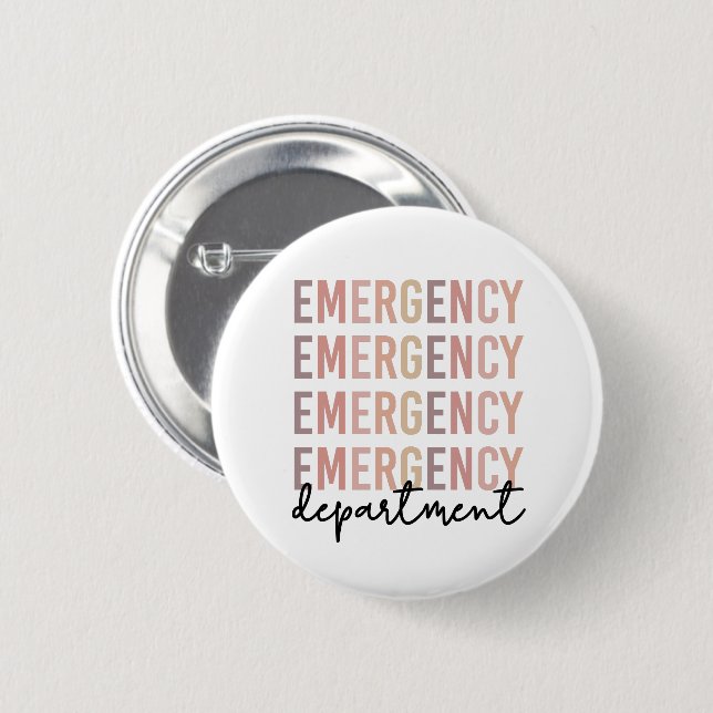Macaron Rond 5 Cm Personnel du service des urgences | infirmière | T (Devant & derrière)