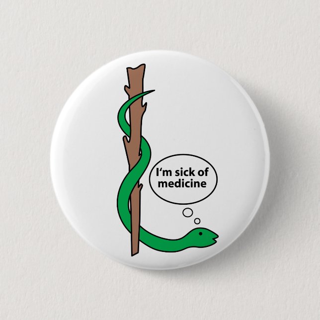 Macaron Rond 5 Cm Personnel humoristique d'Asclepius (Devant)