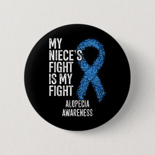Macaron Rond 5 Cm Perte de cheveux Mon combat nièce est mon combat A