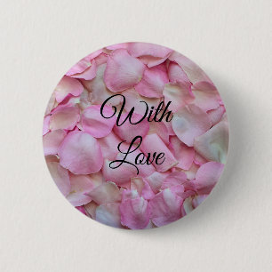 Macaron Rond 5 Cm Pétales de rose romantique