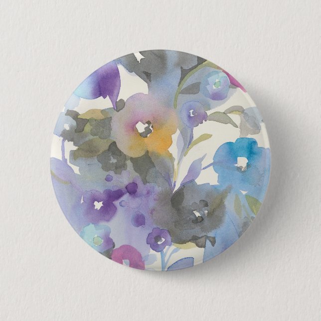 Macaron Rond 5 Cm Pétales en pastel pourpres du jardin | de bijou (Devant)