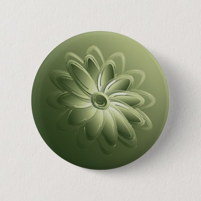 Macaron Rond 5 Cm pétales verts (Devant)